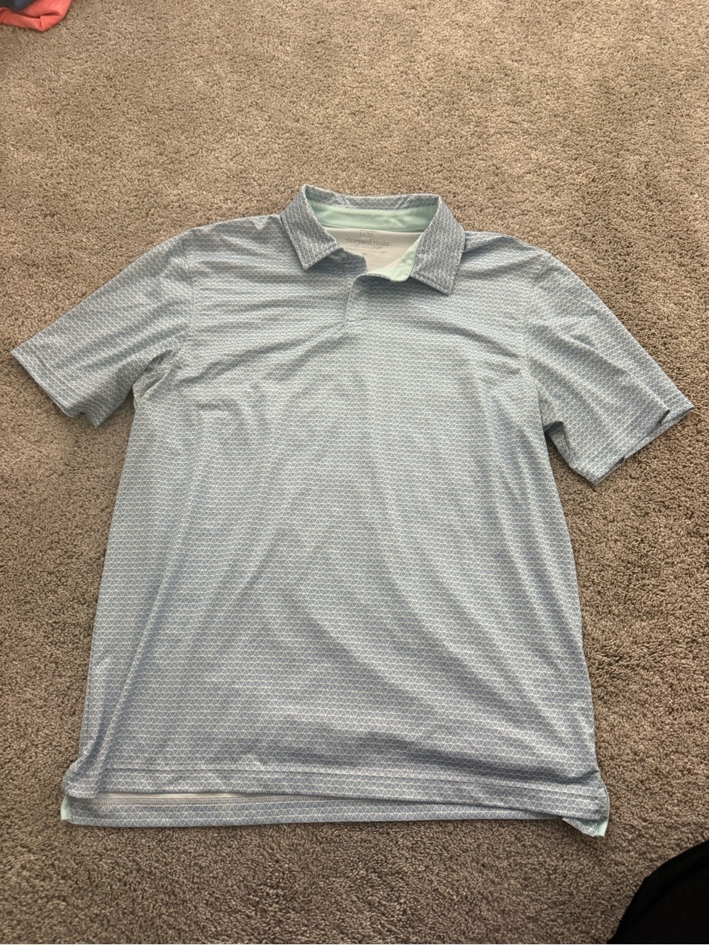 Vineyard Vines Light Blue Patterned Performance Polo Shirt